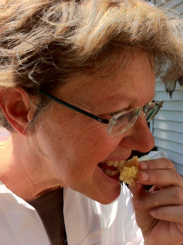 First bite of honey from Debbie's Bees