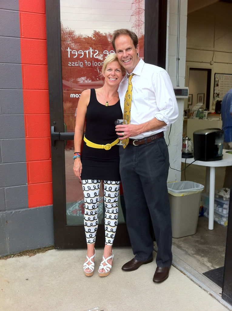 Sandy Gross and John Hutton at the "Bees and Beethoven at Brazee" Party of Note 20120901-061058.jpg