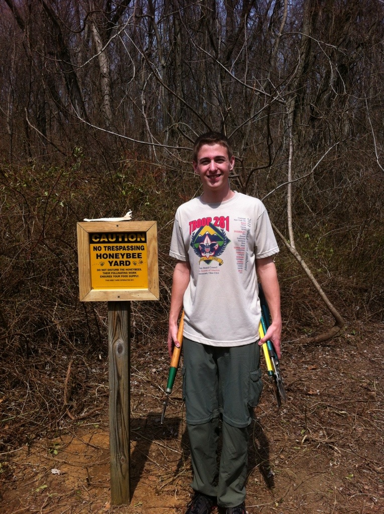 Justin Dunham prepares California Woods Nature Preserve for bees 20130407-071452.jpg